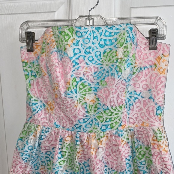 Lilly Pulitzer Strapless Dress in Pink, Blue, Green, and Yellow - Picture 5 of 12